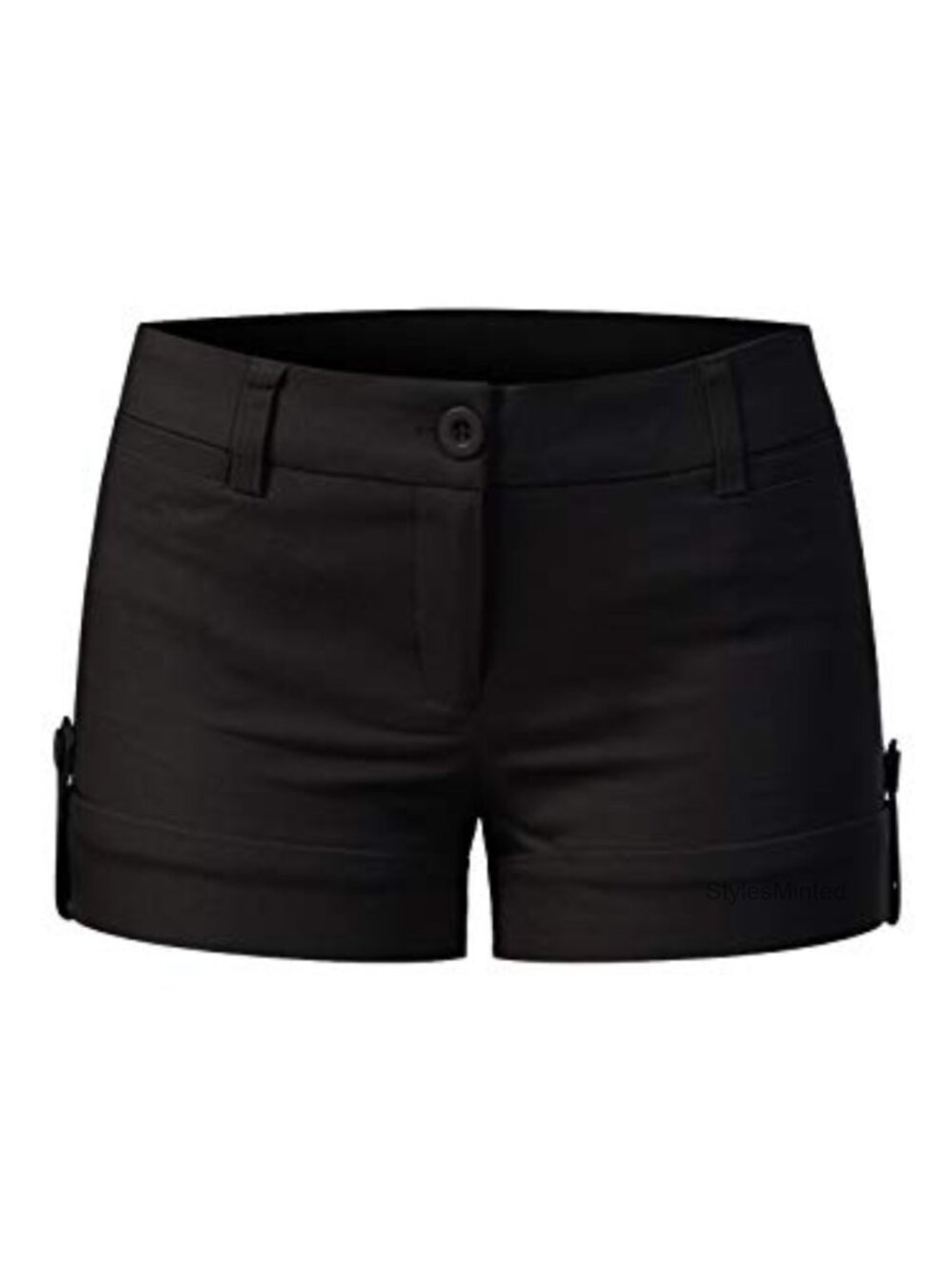 Stretchy Mid-Rise Cuffed Chino Shorts with Pockets